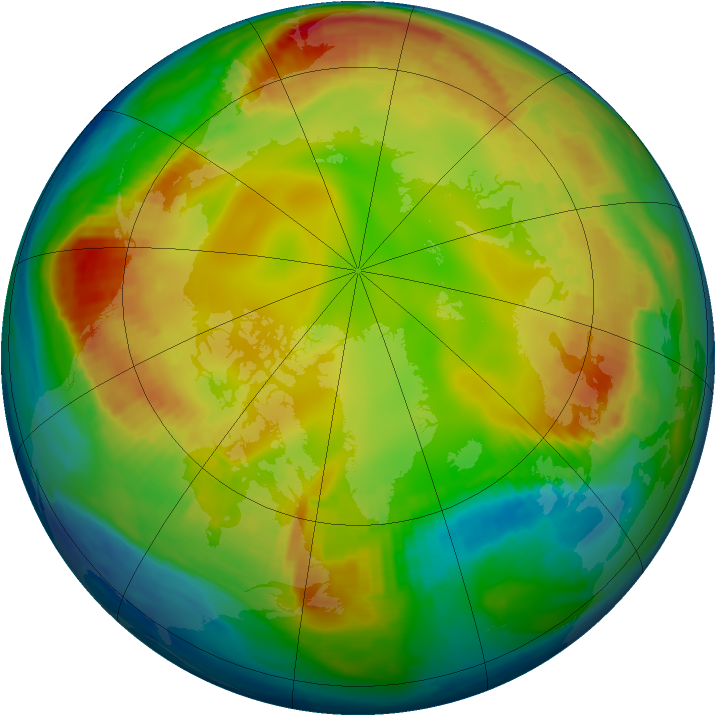 Arctic ozone map for 28 January 1999